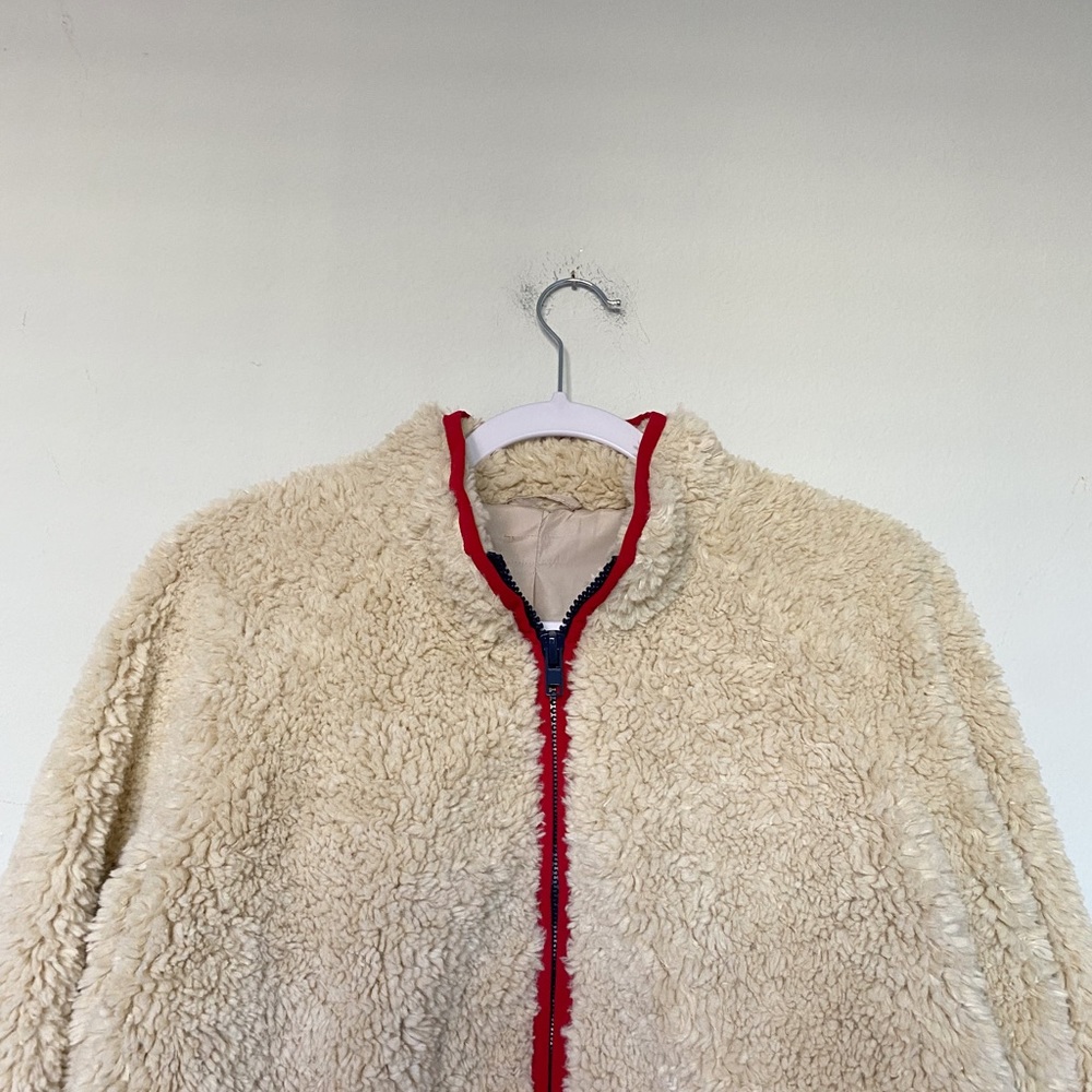 MOTHER Cream Teddy Jacket with Red Accents - Picture 8 of 13